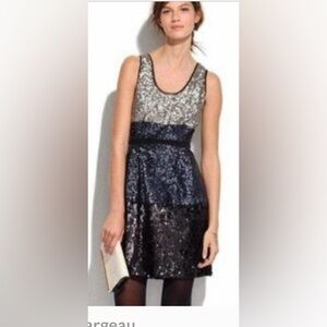 Gorgeous NWOT Broadway and Broome Black Blue Silver Sequin Sexy Dress